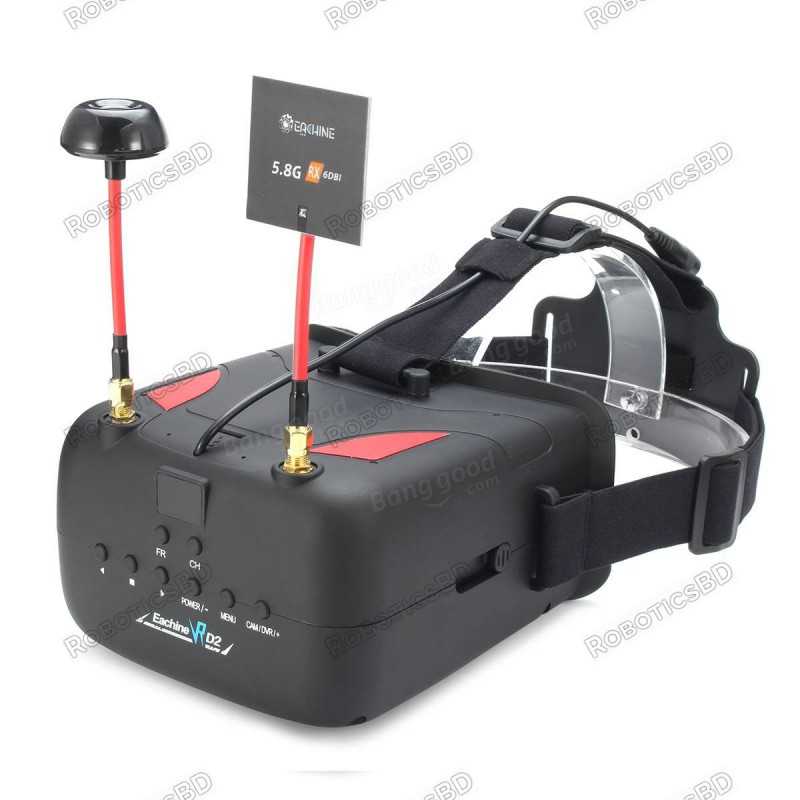 Eachine VR D2 40CH 5 Inches 800 x 480 Raceband 5.8G Diversity FPV Goggles with DVR Lens Adjustable