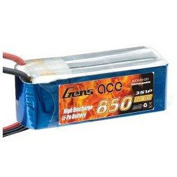 Gens-Ace 3S 11.1V 850mAh 20C LiPo Battery
