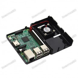 Black ABS Case With Fan Hole + CPU Cooling Fan For Raspberry Pi 3/2, 3B+ Robotics Bangladesh