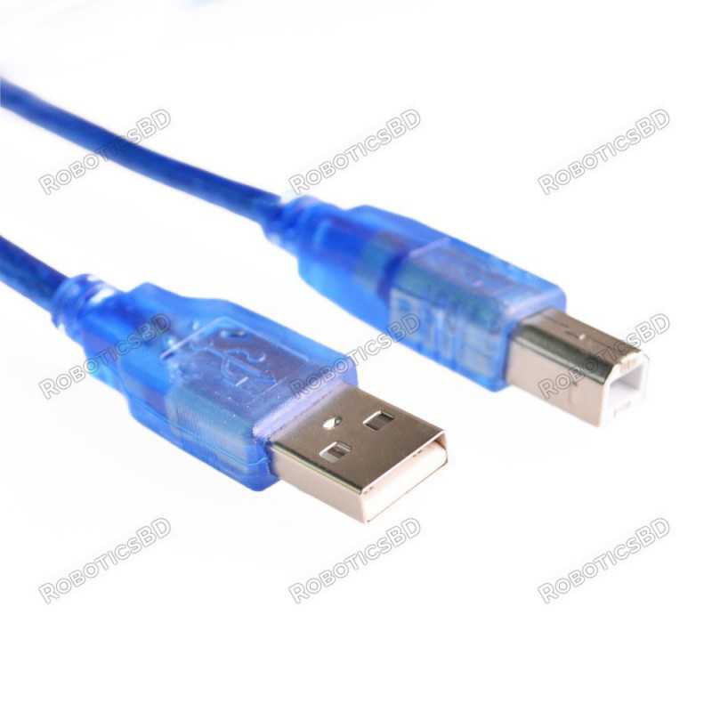 Cable For Arduino UNO/MEGA (USB A to B)-1feet Robotics Bangladesh
