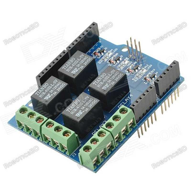 in the box 4 Channels Relay Shield v3.0 for Ardruino