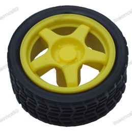 Yellow Plastic Mag Wheel Soft Tire Robotics Bangladesh