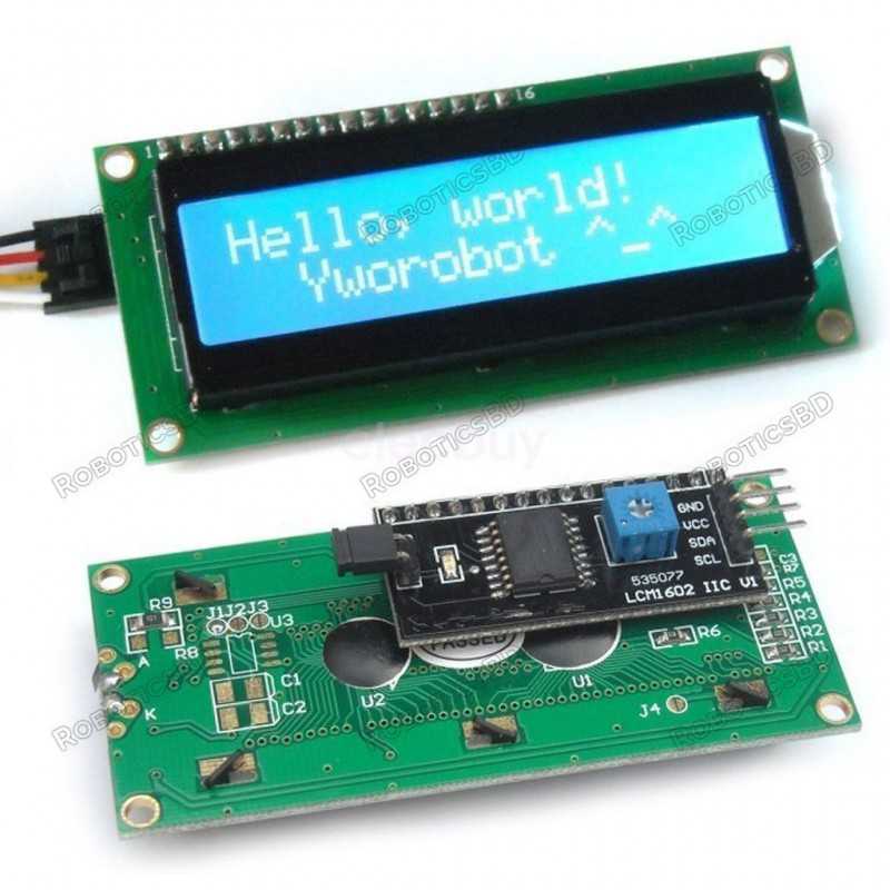 16x2 Serial LCD Module Display for Arduino Assembled Robotics Bangladesh