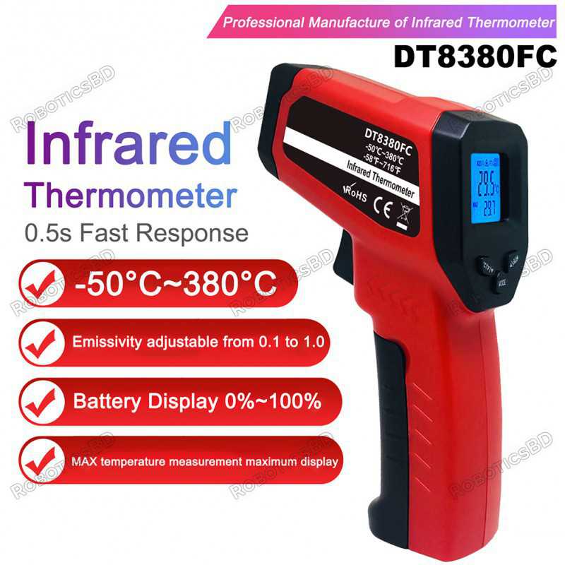 ADC Fast Read Digital Thermometer Flexible Tip and Large Quick Read LED Display with Color-coded Backlighting 