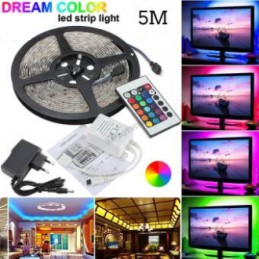16 Colours Waterproof Flexible Tape Color Changing RGB LED Strip Lights with Remote Controller and Power Supply Robotics