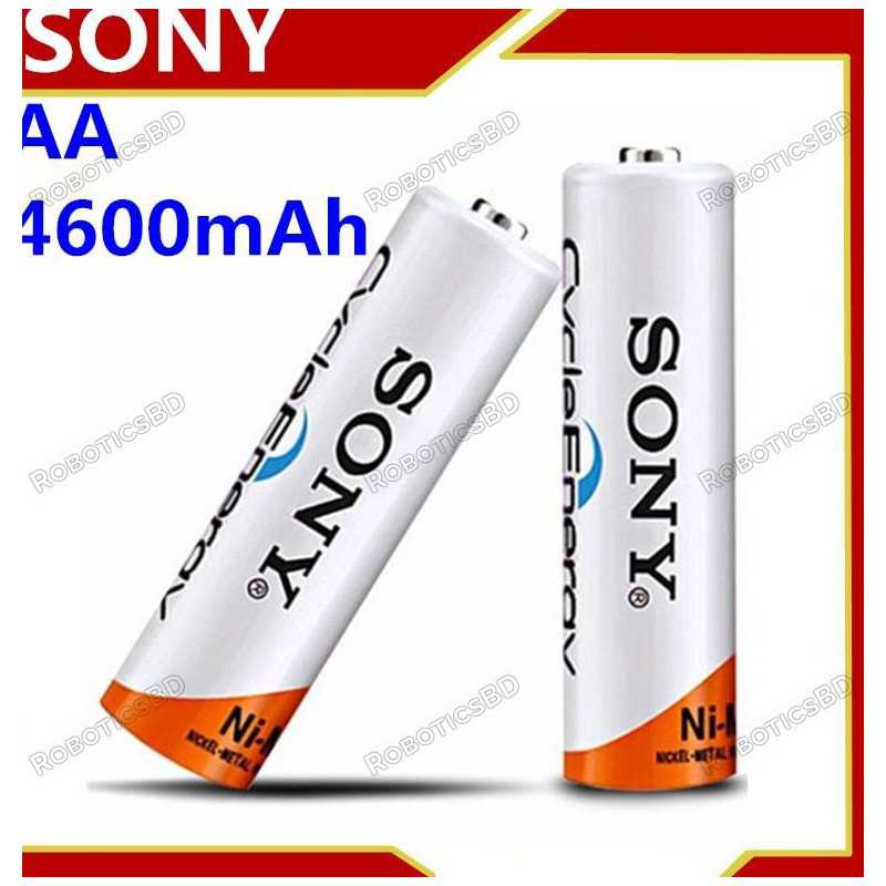 SONY High capacity 1.2V AA rechargeable batteries 4600 mAh (Pair