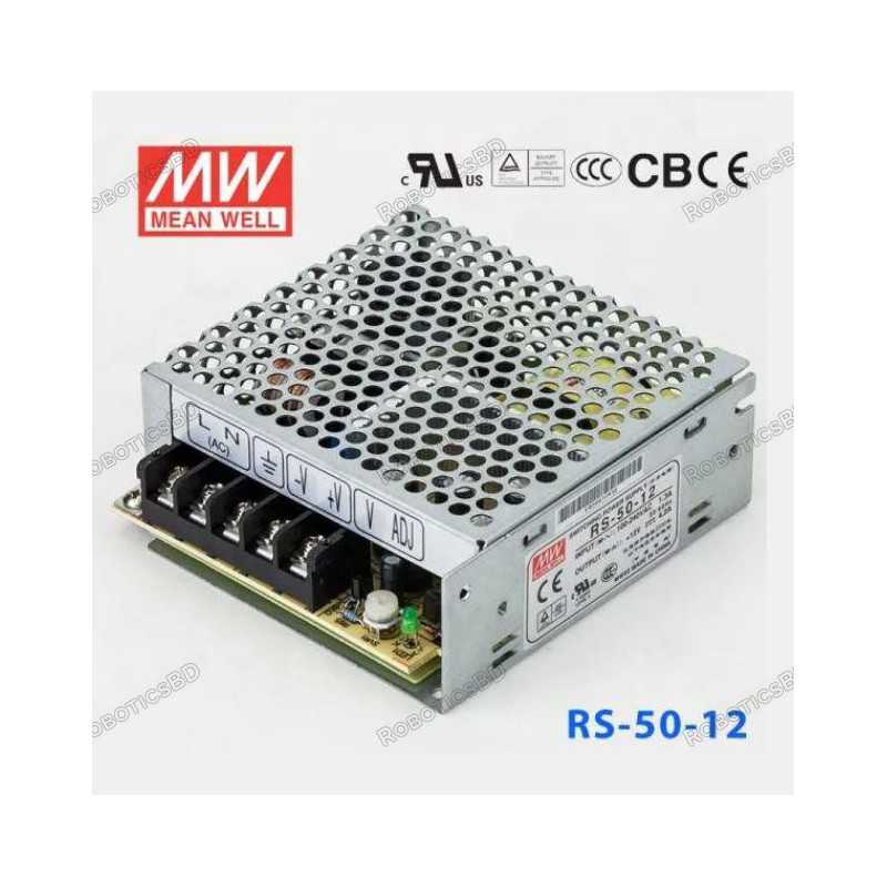 12V DC Switching Power Supply Mean Well RS-50-12 Robotics Bangladesh