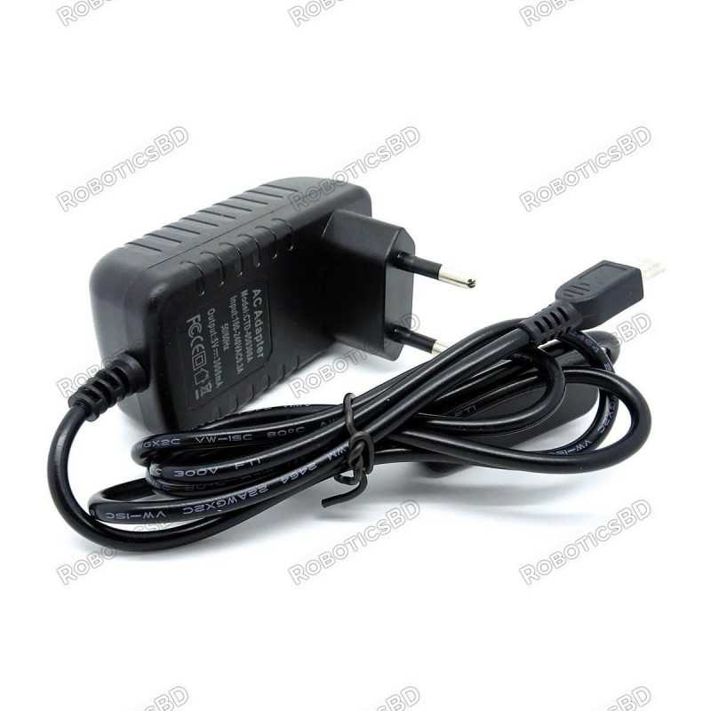 Raspberry Pi Power Adapter with Switch Micro USB Robotics Bangladesh