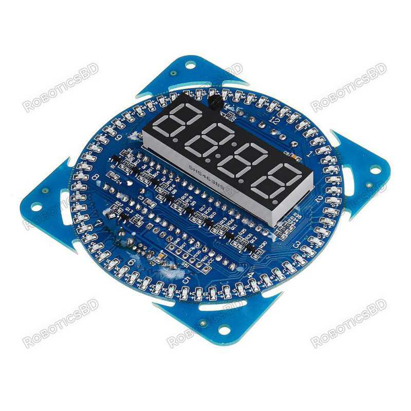 DS1302 Rotating LED Display Alarm Electronic Clock Module LED Temperature Display Robotics Bangladesh