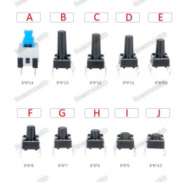 Tactile Push Button Switch 10 Values 6x6mm Micro Momentary Tact Button Switches Robotics Bangladesh