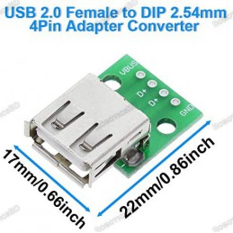 USB2.0 Type A Female to Breadboard & PCB 2.