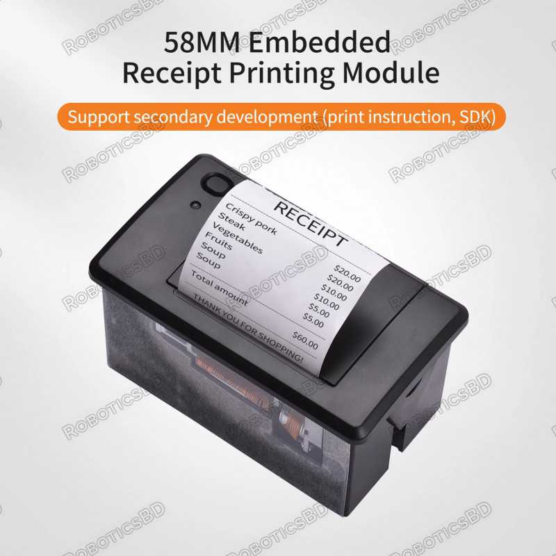 EM5820 Embedded Thermal Receipt Printer 58MM Low Noise w/ USB/RS232/TTL  Serial Port Support ESC/