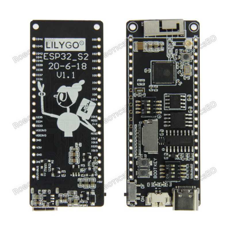 LILYGO® TTGO T8 ESP32-S2 V1.1 WIFI Wireless Module Type-c Connector TF Card Slot Development Board Robotics Bangladesh