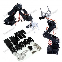 6 DOF Aluminium Mechanical Robotic Arm Clamp Claw Mount Robot Kit Robotics Bangladesh
