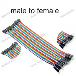 Male to Female Jumper Wires 40 Pin 30cm Robotics Bangladesh