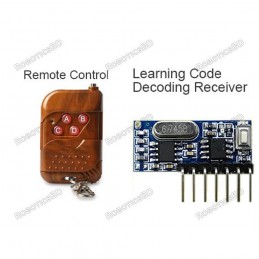 433 Mhz Remote Control and Wireless Receiver Module 4Ch output With Learning Button Robotics Bangladesh