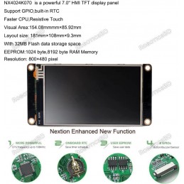 Nextion 7" Display NX8048K070 Resistive Touch Screen HMI Display Robotics Bangladesh
