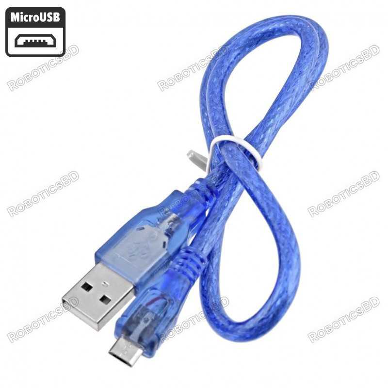 Cable For Arduino Leonardo/ DUE (USB A to Micro B)-50cm Robotics Bangladesh