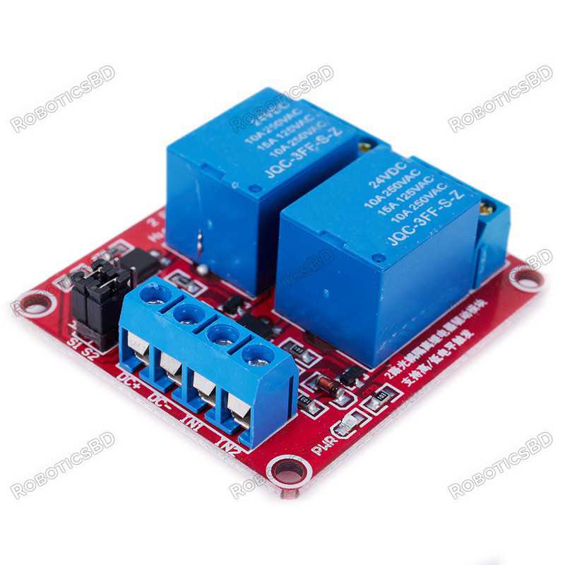2 Channel 24V Relay Board Module with OPTO Isolation Support High