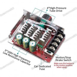 7-70V 30A PWM DC Motor Speed Controller Switch with 30 Amp Fuse Robotics Bangladesh