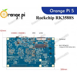 Orange Pi 5 4G with 5V 4A Adapter Robotics Bangladesh