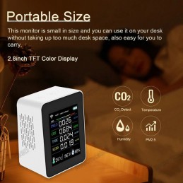 Tuya 7in1 WiFi Air Quality Monitor PM2.5 CO2 TVOC HCHO AQI Robotics Bangladesh