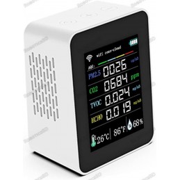 Tuya 7in1 WiFi Air Quality Monitor PM2.5 CO2 TVOC HCHO AQI Robotics Bangladesh