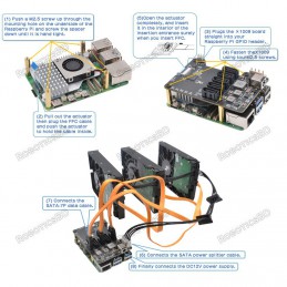 Geekworm X1009 PCIe to 5-Port SATA Shield for Raspberry Pi 5 Robotics Bangladesh
