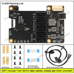 Geekworm X1009 PCIe to 5-Port SATA Shield for Raspberry Pi 5 Robotics Bangladesh