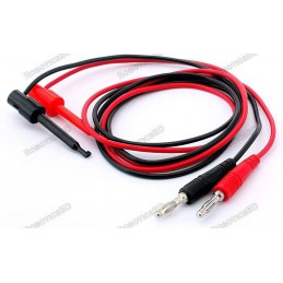 4mm Banana Plug to Mini Grabber Test Hook Clips Test Leads (Red and Black) 1 Meter Robotics Bangladesh