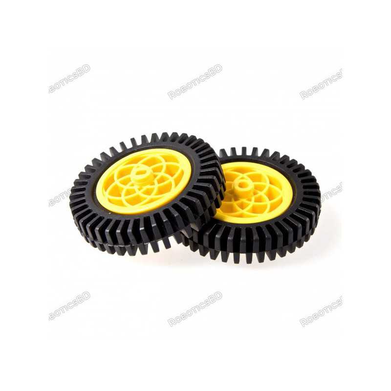 Yellow Motor & Servo Wheel with Thick Rubber Tire
