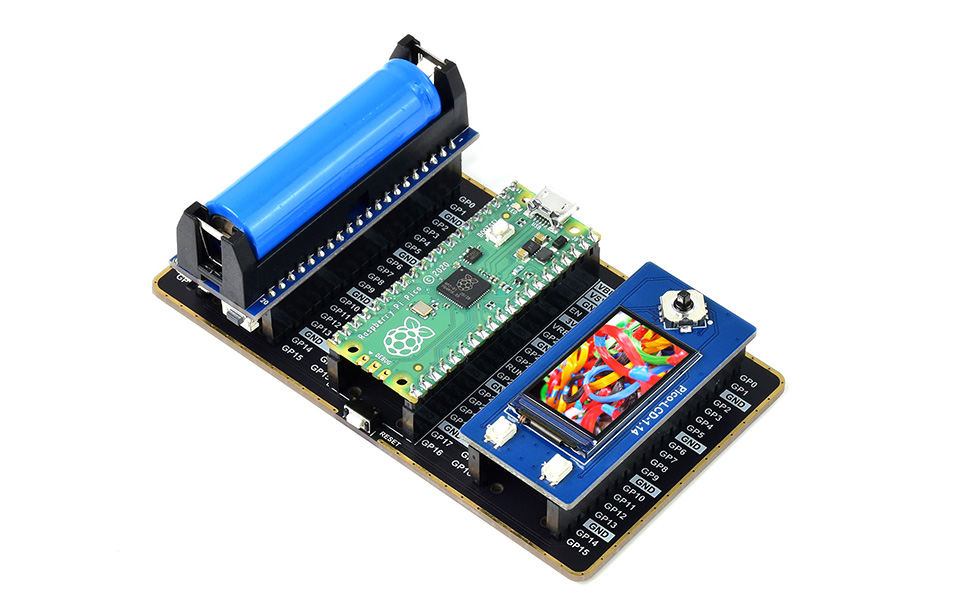 Dual GPIO Expander for Raspberry Pi Pico, Two Sets of Male Headers